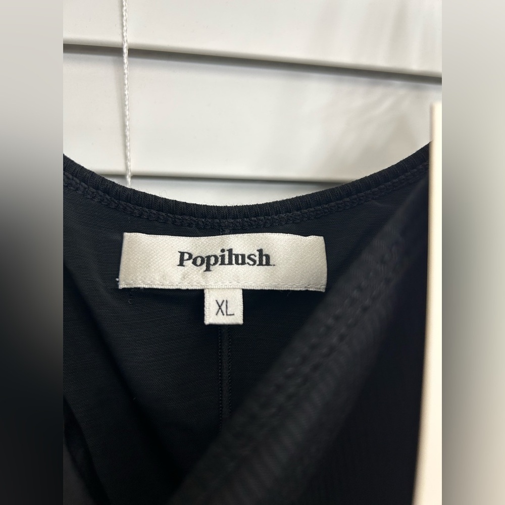 NWT Popilush Black Shapewear Ribbed Sleeveless Slip Bodycon Long Maxi Dress - Picture 8 of 8